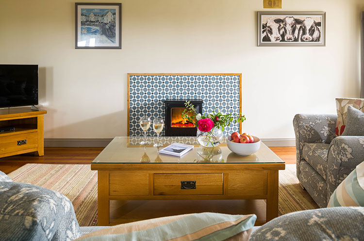 sitting room with wood effect fire